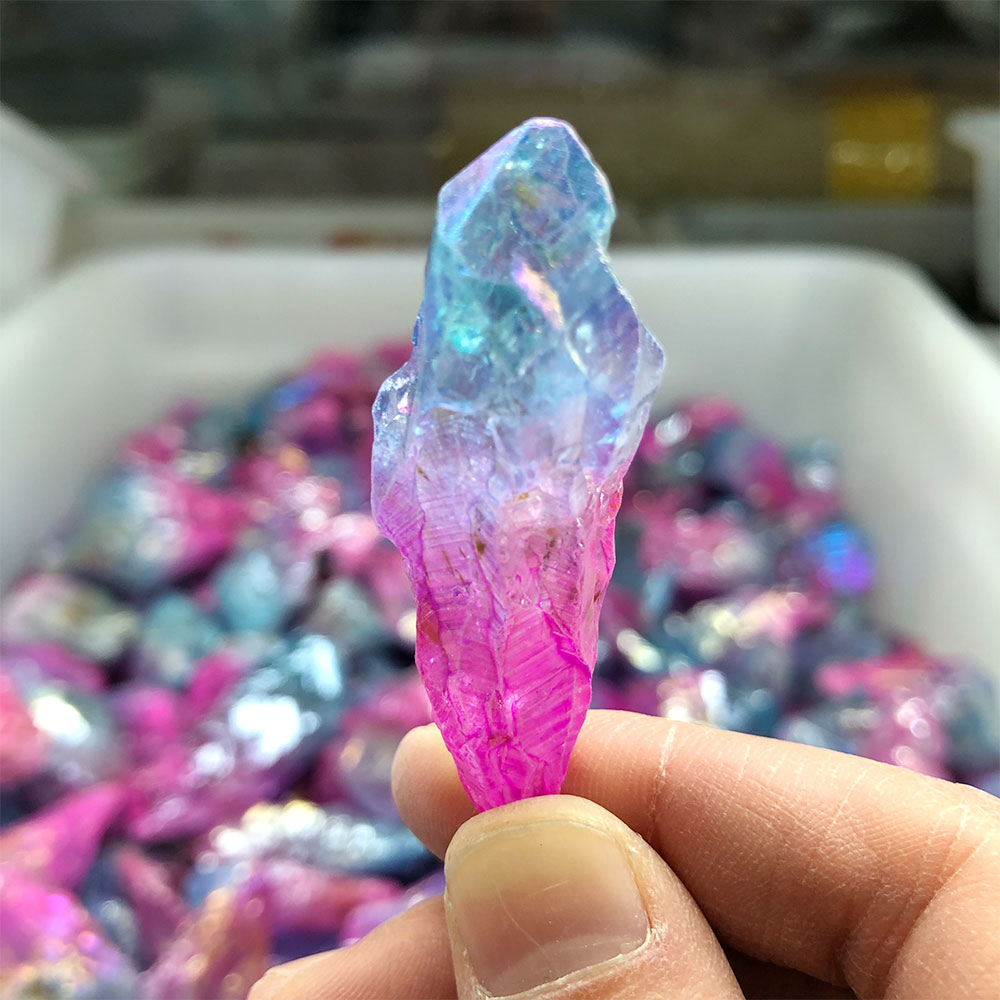 Marine Aquarium Hobby - 1pc Random Electroplated Pink Blue Point