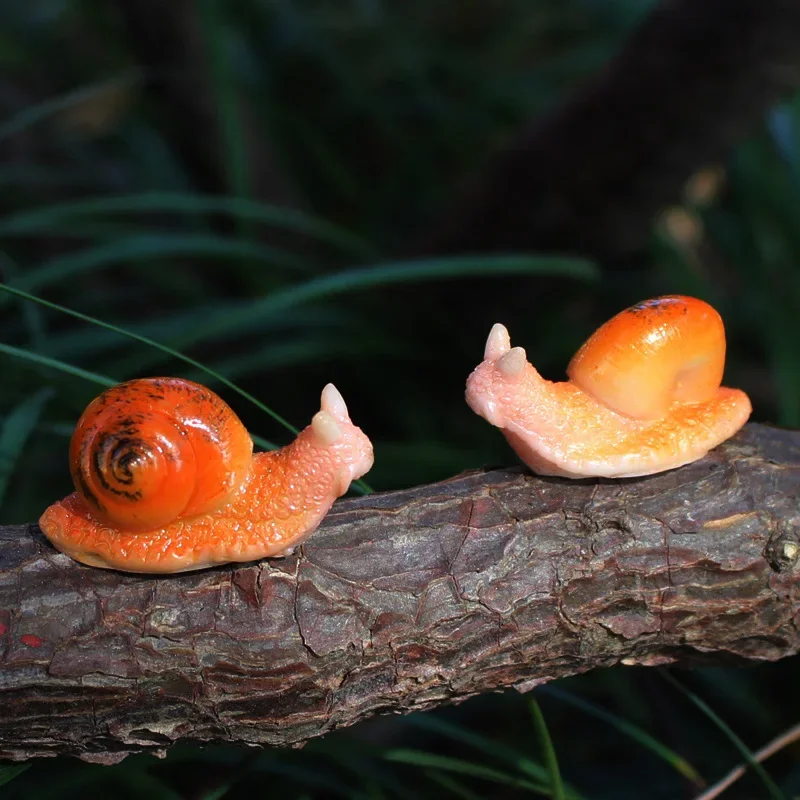 Marine Aquarium Hobby - Kawaii Snail Figurines Artificial Mini Orange