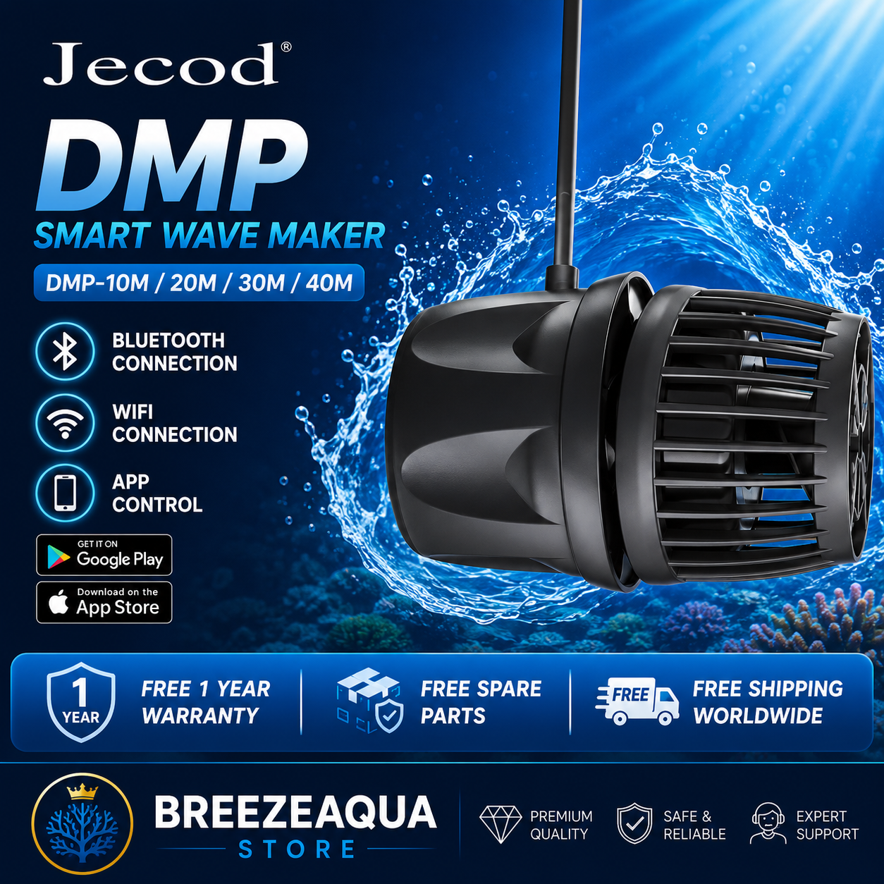 Marine Aquarium Reef - Jecod/Jebao New Cordless DMP-10M/20M-30/40M WiFi Bluetooth