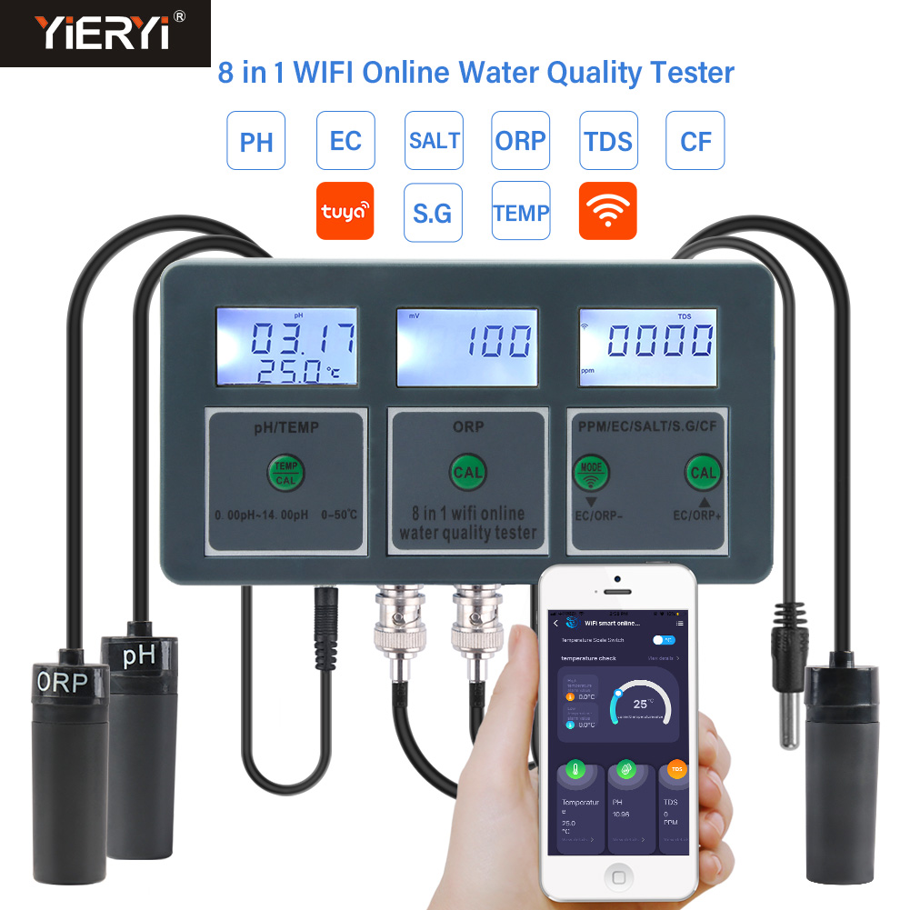 WiFi Tuya Smart PH Meter Data  - đánh giá và giá Marine Aquarium Water Analyzer