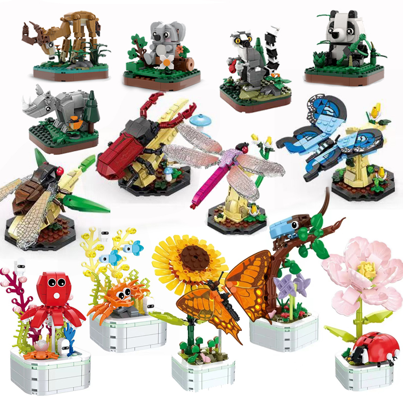 1pcs Cute Forest Animal Buildi - đánh giá và giá Marine Zoo