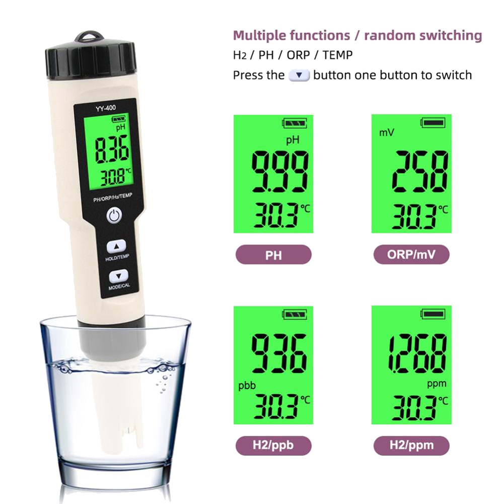 4 in 1 YY-400 PH/ORP/H2&TEM Me - đánh giá và giá Marine Aquarium Water Analyzer