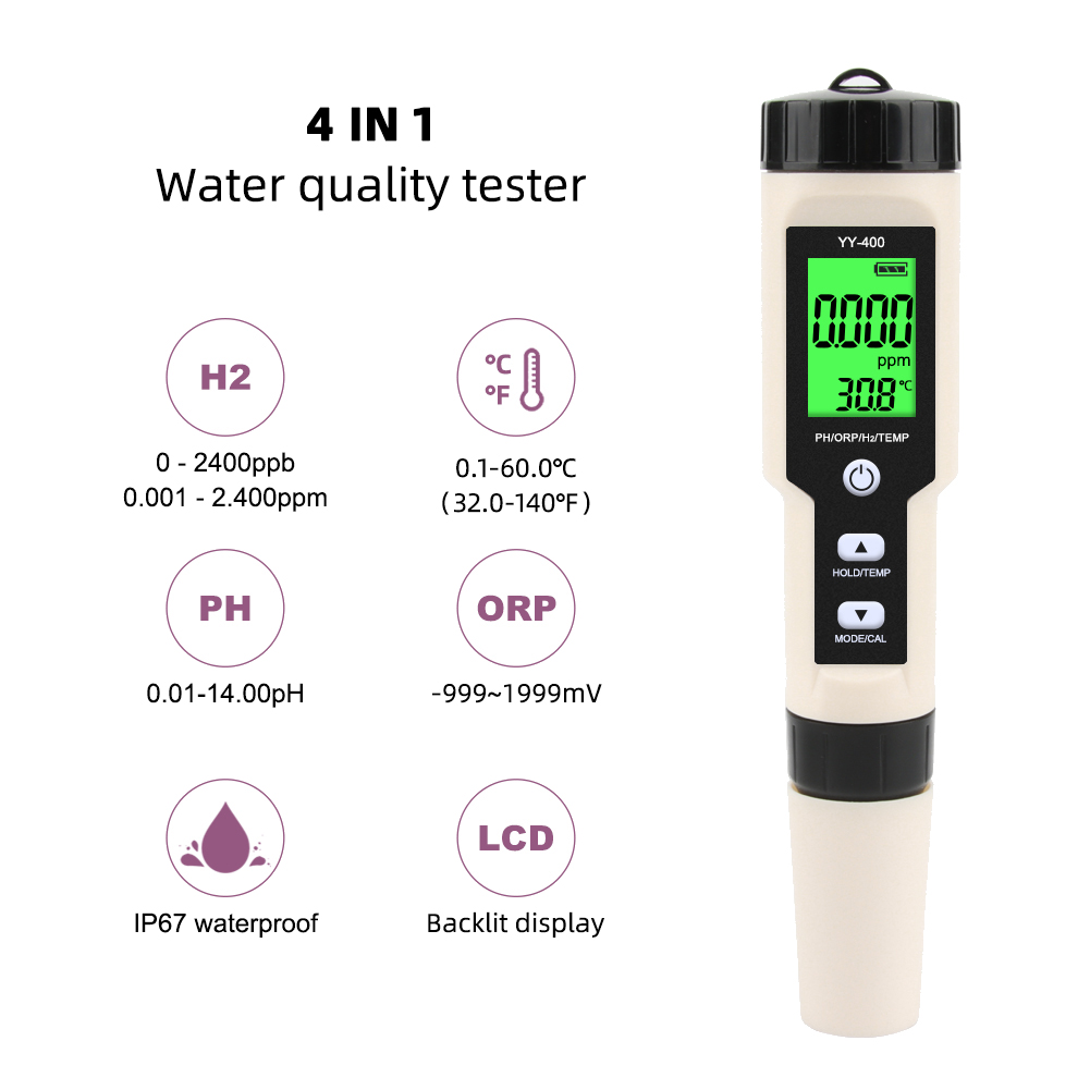 4 in 1 YY-400 PH/ORP/H2&TEM Me - đánh giá và giá Marine Aquarium Water Analyzer